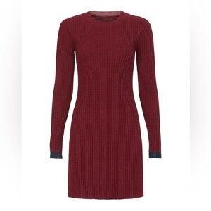Marina Moscone x RTR Sweater Dress‎ Burgundy Navy Blue Sparkle Long Sleeve Small